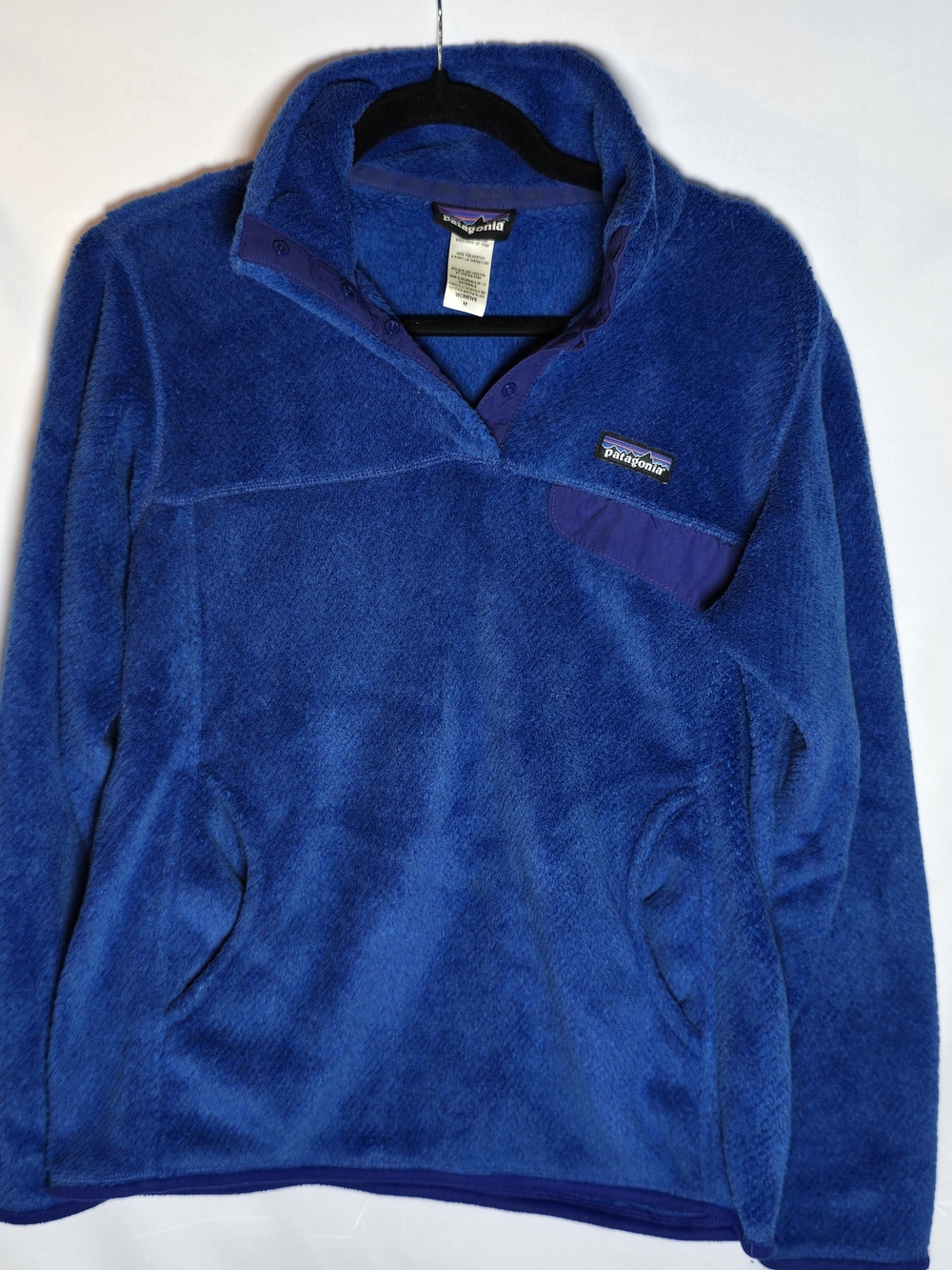 Patagonia Royal Blue Synchilla Snap-T Fleece Pullover Popover Sweater Cozy, Sz M